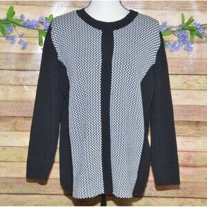 Jones New York Womens Plus 2X Black & White Snap Up Cardigan Sweater Career NICE
